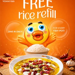 FREE RICE REFILLS with any fish pot order!