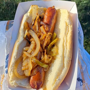 Pine-O-Mine Ranch - Hot Link comes with grilled peppers and onions. Spicy and so yummy! - Fruits & Veggies Near Me - Placerville, California