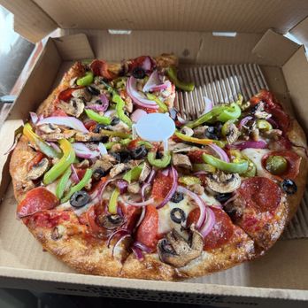 19th Street Pizzeria - My small pizza with first slice eaten and enjoyed - Pizza Near Me - Rancho Cucamonga, California