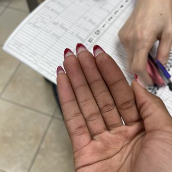 Melanie's Nails & Spa - Look at the gel under my nails ?! $70 is this a joke? plus they aren't the same length - Nail Salons Near Me - Huntington Beach, California Melanie's Nails & Spa - Look at the gel under my nails ?! $70 is this a joke? plus they aren't the same length - Nail Salons Near Me - Huntington Beach, California