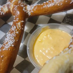 Burger Bar - I should have asked for WARM cheese with the pretzel. It was disappointing.