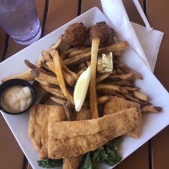 Mulligan's Grille in Historic Cottage Row - Tuna/fries and hush puppies - Seafood Near Me - Nags Head, North Carolina