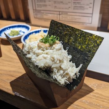 Matsunori Handroll Bar - Blue crab mentaiko roll - Japanese Near Me - Boston, Massachusetts Matsunori Handroll Bar - Blue crab mentaiko roll - Japanese Near Me - Boston, Massachusetts