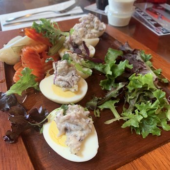 The Fillin' Station - Hard boiled eggs and chicken salad. - American Near Me - Granbury, Texas The Fillin' Station - Hard boiled eggs and chicken salad. - American Near Me - Granbury, Texas