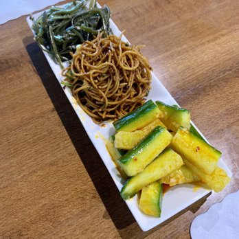 Dumpling Generation - Edmonds - Sampler plate: $4 - choose 3 items: seaweed, spicy cold noodles, spicy cucumber - Chinese Near Me - Edmonds, Washington Dumpling Generation - Edmonds - Sampler plate: $4 - choose 3 items: seaweed, spicy cold noodles, spicy cucumber - Chinese Near Me - Edmonds, Washington