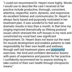 Holley M. Heyert DC - -Stephanie P Review (six weeks of care)