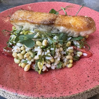 Bayonet - Fried snapper with field pea and rice salad - Desserts Near Me - Birmingham, Alabama Bayonet - Fried snapper with field pea and rice salad - Desserts Near Me - Birmingham, Alabama