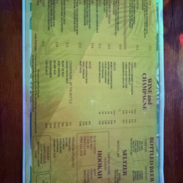 Drink menu