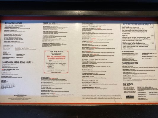 Menu photo 2 Boudin SF San Marcos, CA