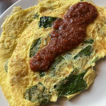 Royal Restaurant - Spinach omelette topped with salsa - Breakfast & Brunch Near Me - Alexandria, Virginia Royal Restaurant - Spinach omelette topped with salsa - Breakfast & Brunch Near Me - Alexandria, Virginia