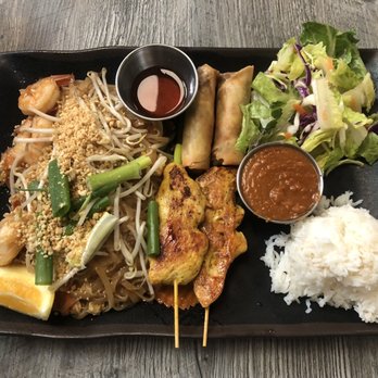 Thai House - Lunch Combo #1: Shrimp Pad Thai, Chicken Satay, Eggrolls - Thai Near Me - Santa Rosa, California Thai House - Lunch Combo #1: Shrimp Pad Thai, Chicken Satay, Eggrolls - Thai Near Me - Santa Rosa, California