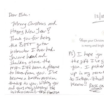 Erik Lessons - This Christmas Card from one of my students really made my day. - Musical Instruments & Teachers Near Me - Los Angeles, California Erik Lessons - This Christmas Card from one of my students really made my day. - Musical Instruments & Teachers Near Me - Los Angeles, California