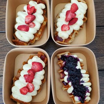 Slow Coffee - Blueberry cheesecake and strawberry cheesecake croffles - Coffee & Tea Near Me - Weymouth Town, Massachusetts