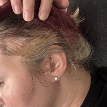 Savvy Shears - Brown side burns pink grey yellow grey hair - Hair Stylists Near Me - Marmet, West Virginia