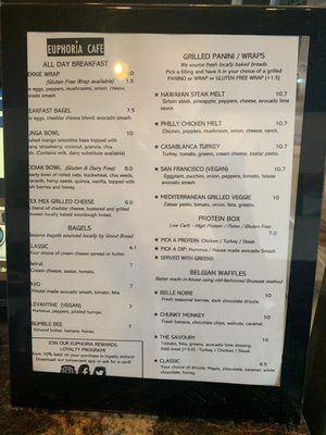 Menu photo 1 Euphoria Cafe Calgary, AB Menu photo 1 Euphoria Cafe Calgary, AB