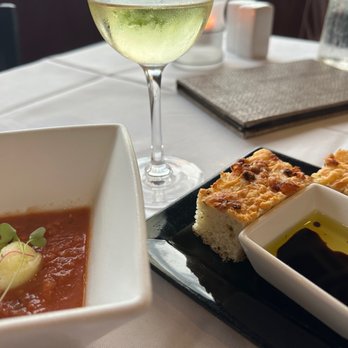 Hukilau Lanai - Island Gazpacho with bread - Seafood Near Me - Kapaa, Hawaii Hukilau Lanai - Island Gazpacho with bread - Seafood Near Me - Kapaa, Hawaii