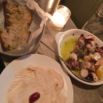 Kiki's - Salty roe dip with oily slices of bread  & Octopus - Greek Near Me - New York, New York