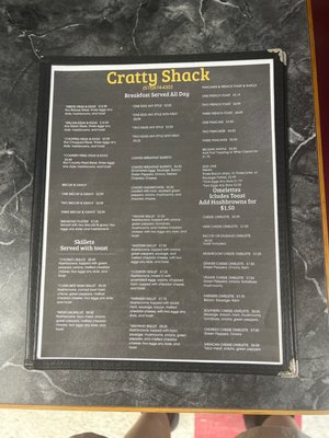 Menu photo 2 Cratty Shack Colfax, IA