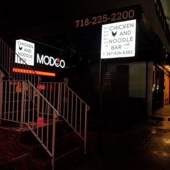 Modoo - Chicken & Noodle Bar - Outside view. Phone number. Funny quote in Korean saying "wanna come in for ramen at my place?" - Chicken Wings Near Me - Bayside, New York Modoo - Chicken & Noodle Bar - Outside view. Phone number. Funny quote in Korean saying "wanna come in for ramen at my place?" - Chicken Wings Near Me - Bayside, New York