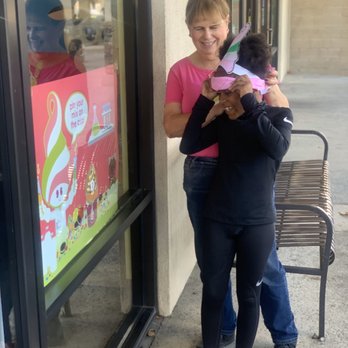 Menchie's Frozen Yogurt - Outside game pin the yogurt on the cup - Desserts Near Me - Tracy, California Menchie's Frozen Yogurt - Outside game pin the yogurt on the cup - Desserts Near Me - Tracy, California