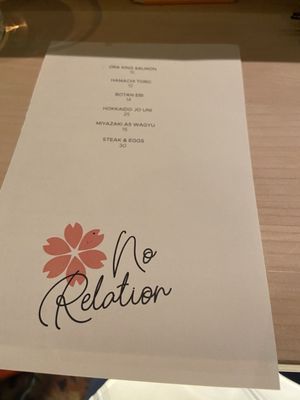 Menu photo 3 No Relation Boston, MA