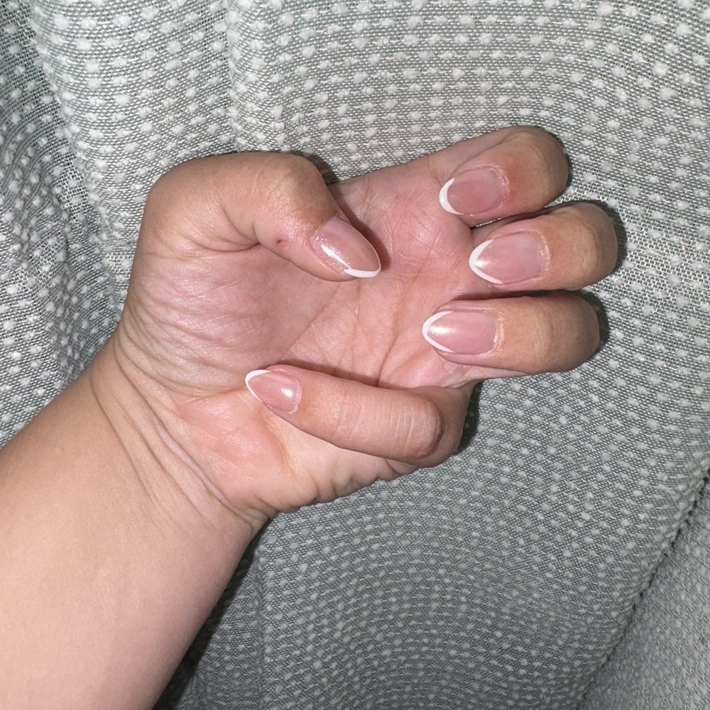 Hi Nails And Spa - Dont mind the weird hand position, but loveee skinny french tips! - Nail Salons Near Me - San Diego, California Hi Nails And Spa - Dont mind the weird hand position, but loveee skinny french tips! - Nail Salons Near Me - San Diego, California