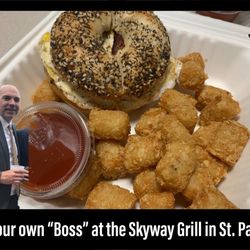 Skyway Grill - The "Boss" sandwich with tots