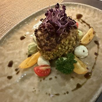 La Tavernetta - Seared tuna in a pistachio crust with quinoa and wasabi cream - Italian Near Me - Munich, BY
