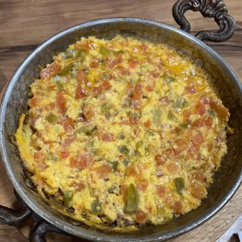 Mosaic Cafe Restaurant - Scrambled Pan Fried Eggs with Sujuk - Breakfast & Brunch Near Me - Virginia Beach, Virginia