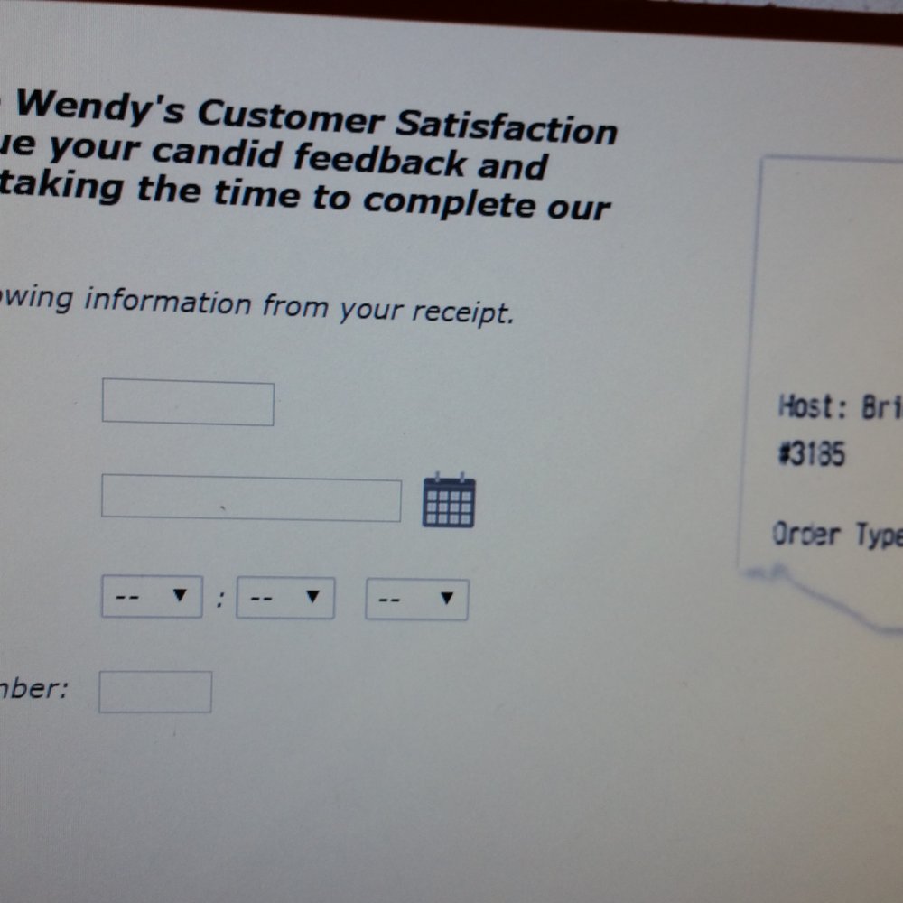 Wendy's - You need receipt for survey and they never gave it to me. - Burgers Near Me - Charlotte, North Carolina Wendy's - You need receipt for survey and they never gave it to me. - Burgers Near Me - Charlotte, North Carolina