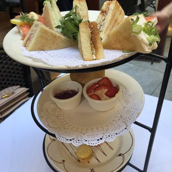 Chado Tea Room - High angle Sandwhiches, Delicious Scone, Two Sweets - Tea Rooms Near Me - Hollywood, California