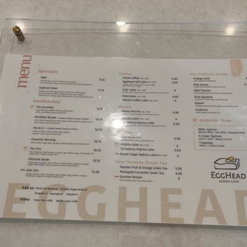 Egghead Sando Cafe - Menu - Breakfast & Brunch Near Me - San Jose, California Egghead Sando Cafe - Menu - Breakfast & Brunch Near Me - San Jose, California