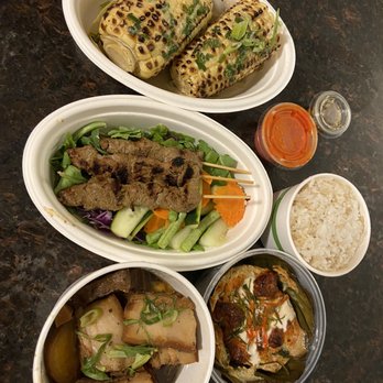 Angkor Chef - Cambodian Grilled Corn (Poat Ang), 3 Beef Skewers, Braised Pork Belly (Kaw), and Amok - Cambodian Near Me - San Jose, California