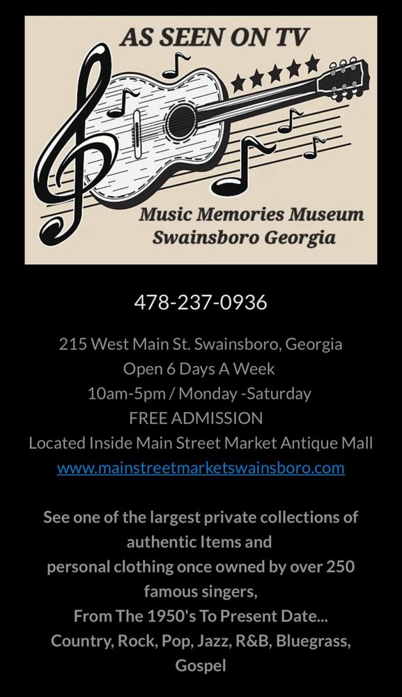 MUSIC MEMORIES MUSEUM 215 W Main St, Swainsboro, Art
