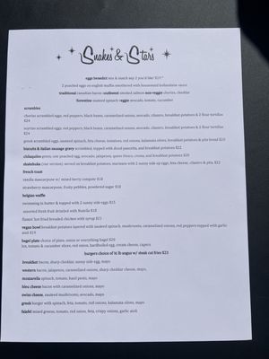 Menu photo 2 Snakes & Stars Twentynine Palms, CA