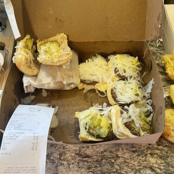 Hamburger Station - a box of hamburgers and a receipt - Burgers Near Me - Akron, Ohio
