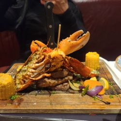 Barbeque Steakhouse & Bar - Ribeye .   Tenderloin  and strip loin medium  wrll