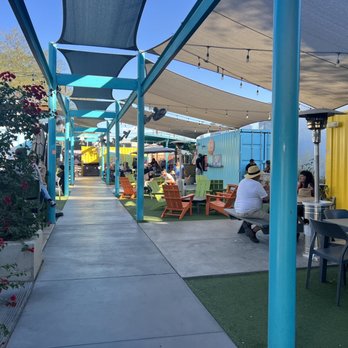The Boxyard - Entrance and Heaters - New American Near Me - Tucson, Arizona