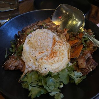 Restaurant Poco - Pork belly with fried rice and egg - New American Near Me - Burlington, Vermont Restaurant Poco - Pork belly with fried rice and egg - New American Near Me - Burlington, Vermont