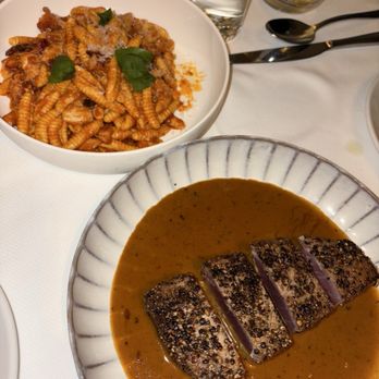Seahorse - Seared tuna and lobster pasta - Seafood Near Me - New York, New York Seahorse - Seared tuna and lobster pasta - Seafood Near Me - New York, New York