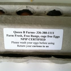 Queen Bee Farms - Label on Egg Carton