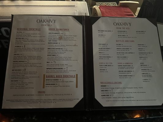 Menu photo 3 Oak & Ivy Las Vegas, NV