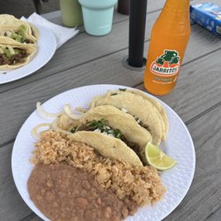 The street tacos with rice and beans!