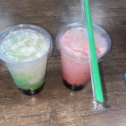 Green Apple And Strawberry Boba