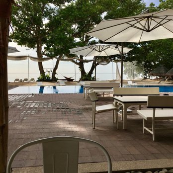Blue Palawan Beach Club - View from the dining area with infinity pool and beach front - Resorts Near Me - Puerto Princesa, PLW
