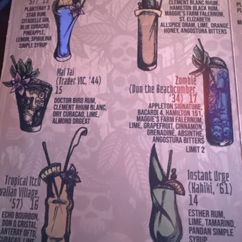 Huli Huli Tiki Lounge - Drink menu - Tiki Bars Near Me - Columbus, Ohio