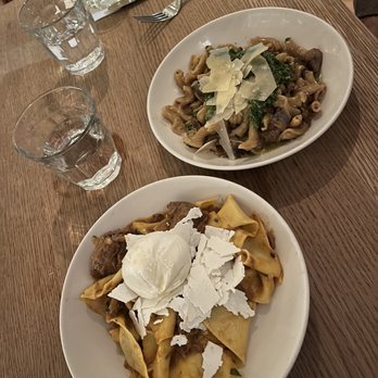 La Pecora Bianca - Lamb papardelle and mushroom with pecorino pasta - Italian Near Me - New York, New York La Pecora Bianca - Lamb papardelle and mushroom with pecorino pasta - Italian Near Me - New York, New York