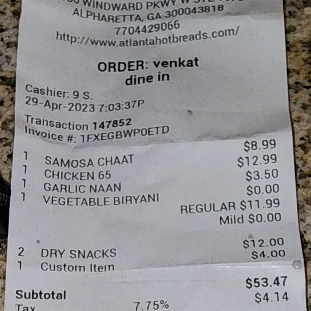 The receipt. The receipt.