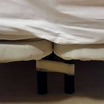 Our Double Bed Literally Two Twin Beds Pushed Together Yelp Literally Two Twin Beds Pushed Together