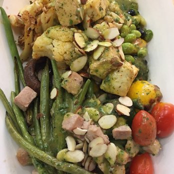Lincoln Plaza Cafe - Vegetable medley of cauliflower, mushrooms, tomatoes, green beans, baby squash, roasted edamame with diced tuna and tofu cubes - Cafes Near Me - Sacramento, California Lincoln Plaza Cafe - Vegetable medley of cauliflower, mushrooms, tomatoes, green beans, baby squash, roasted edamame with diced tuna and tofu cubes - Cafes Near Me - Sacramento, California